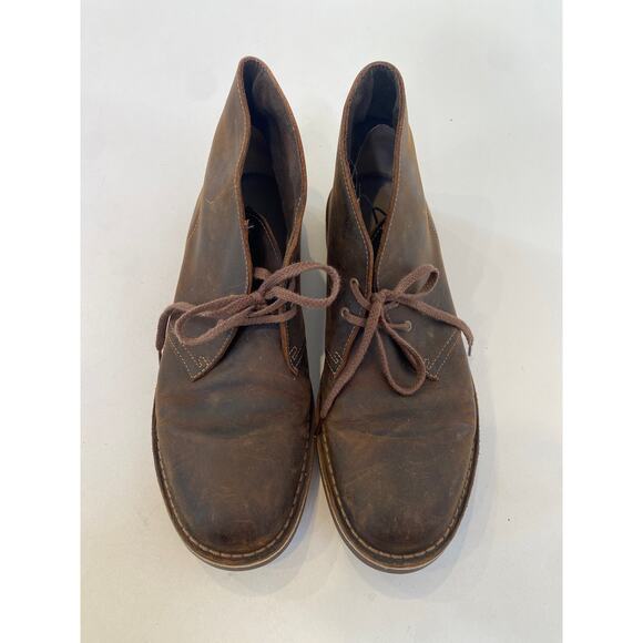 Clarks Men’s Brown Bushacre Chukka Leather Lace Up Shoes EUC Sz 11M Cushioned main image 8